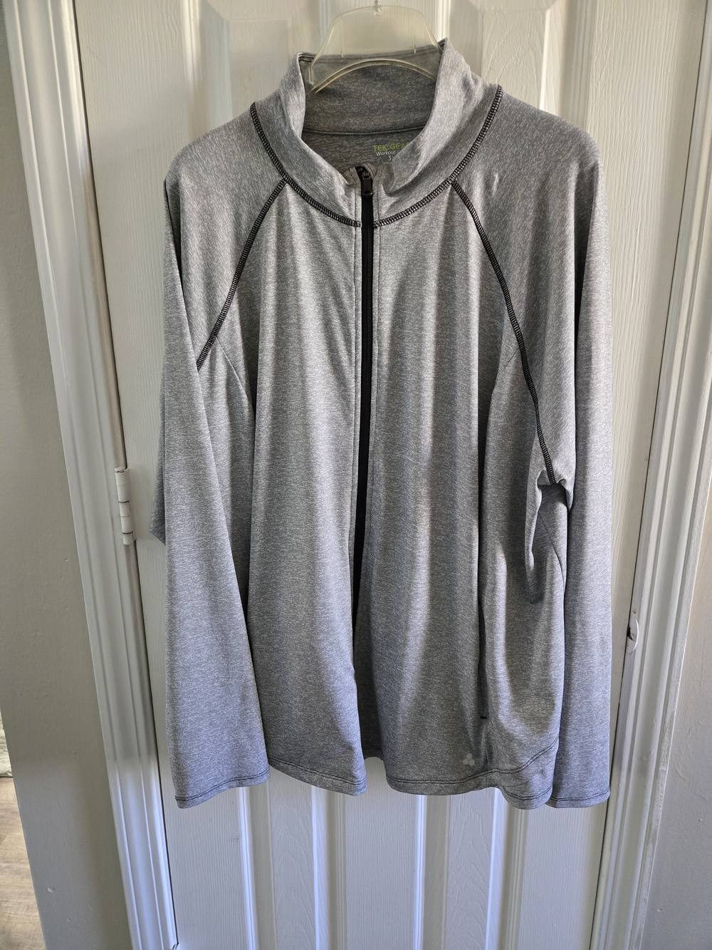Tek Gear 3X Heather Grey Full-Zip Shirt Jacket